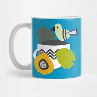 Cute bird sitting on a mug Mug